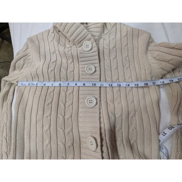 Women's Fisherman style button up hooded cardigan sweater by Davinchy size M - Picture 6 of 7